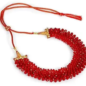 Beautiful Crystal Choker Necklace Gift For Her (Red)