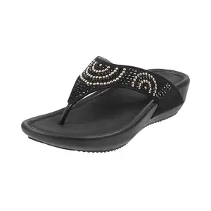 Mochi Women's Faux Leather Black Fashion Heel Sandals UK/7 EU/40 (32-21)