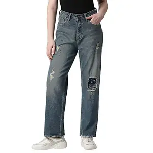 Pepe Jeans Women's High Rise Skinny Straight Fit Jeans Denim