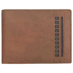 Leatherman Fashion LMN Genuine Leather Men Brown Black Wallet LV5907(4 cc Card Slots)