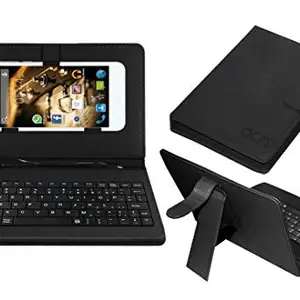 ACM Keyboard Case Compatible with Mediacom Phone Pad G552 Mobile Flip Cover Stand Plug & Play Device for Study & Gaming Black
