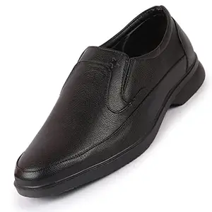 FAUSTO FST KI-8853 BLACK-44 Men's Black Formal Office Meetings All Day Long Outdoor Slip On Shoes (10 UK)