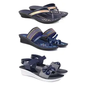 Women's Comfortable Sandal,Casual Lightweight Sandal for Everyday Wear | BTS-(3-COMBO)-1957-1953-1972-6