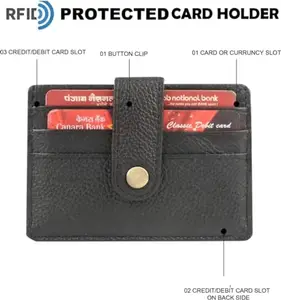 Men Black Genuine Leather Wallet (5 Card Slots) Blackcreditwallet001