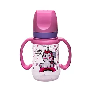 Buddsbuddy BPA Free ZOZO Baby Feeding Bottle with Handle (Pink, 125 ml)