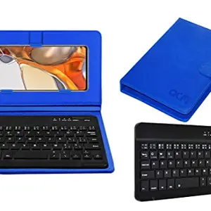 Acm Wireless Bluetooth Keyboard Case Compatible with Xiaomi 11t Pro Mobile Flip Cover Stand Study Gaming Blue