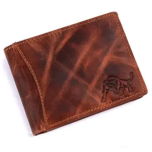 WILDBUFF Stylish Genuine Leather RFID Protected Premium Wallet/Purse for Mens and Boys (Tan)