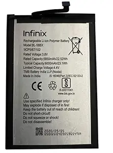 ROSKET ROSKET BL-58BX Mobile Battery Compatible for Infinix Hot 9 / Hot 9 Play / X650C / X650B / X650D / X680 / X680B / X680C / 58BX -{6000mAh}
