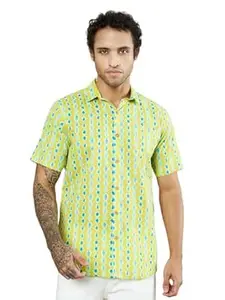 COTLAND Fashions Jaipuri Cotton Printed Half Sleeves Classic Collar Shirt for Men