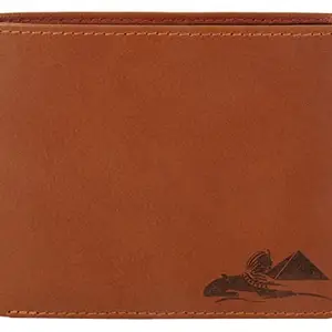 Karmanah Egyptian Genuine Leather Wallet with Flap and RFID Protection. Light Brown (Pharoah)