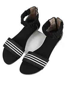 WalkTrendy Womens Synthetic Black Sandals - 4 Uk (Wtwf581_Black_37)