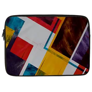 Crazyify Unique Multicolor Printed Laptop Sleeve/Laptop Case Cover/Laptop Bag (11-15.6 inch) with Shockproof & Waterproof Linen On All Inner Sides | MacBook/Laptop Sleeve for Men & Women