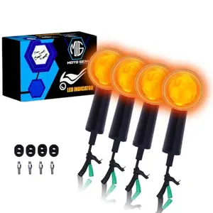 MOTO GENIUS Premium LED Turn Signal Indicators for RE Hunter 350, Meteor 350, Super Meteor 650, Shotgun 650 Motorbike | Waterproof, High-Brightness, Plug & Play (Set of 4) (Black)