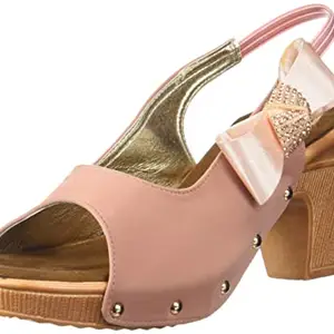 WalkTrendy Womens Pink Sandals With Heels - 6 Uk (Wtdw514_Pink_39)