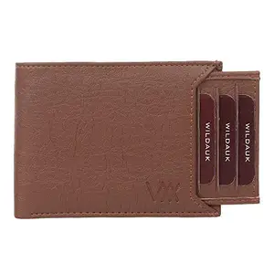 WILDAUK Men Artificial Leather Wallet (Tan 7 Card Slots)
