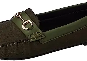 Elle Women's Loafers, Olive, 7