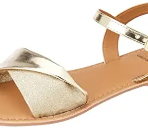 Carlton London Womens CLL-7400-A Gold Flat Sandal - 4 UK (CLL-7400-A)