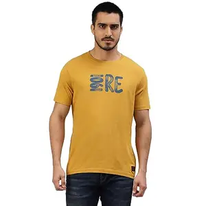 Royal Enfield Men's Regular Fit T-Shirt (TSA230007_Mustard