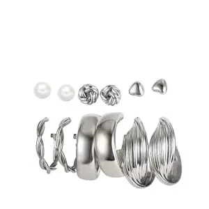 Shining Diva Fashion 6 Pairs Combo Set Latest Stylish Stud Earrings for Women and Girls (15827er)