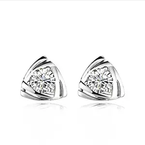dc jewels Swarovski Triangle Stud Earrings CZ Diamond White Gold Plated Summer Style Earring for Women