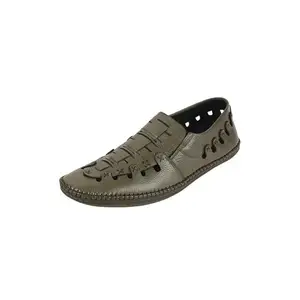 Mochi Men's Olive Fisherman-Style Leather Sandal UK/6 EU/40 (18-969)