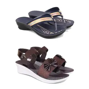 Women's Comfortable Sandal,Casual Lightweight Sandal for Everyday Wear | Maroon Color | Size: 6 (2-COMBO)-1957-1970-6