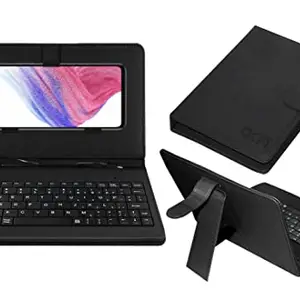 ACM Keyboard Case Compatible with Samsung Galaxy A53 Mobile Flip Cover Stand Direct Plug & Play Device for Study & Gaming Black