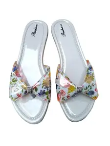 Resham Gray Floral Women's Flat Fashion Sandals (3)