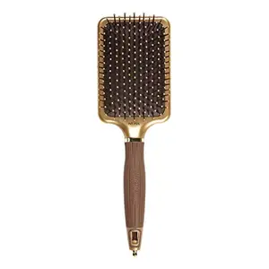 Nano Thermic Ceramic + Ion Shaper Paddle Brush by Olivia Garden (USA) – Ion Charged Soft Touch Bristles, Flat Brush, Styling Brush, Ideal for Blow Drying, Professional Hair Brush