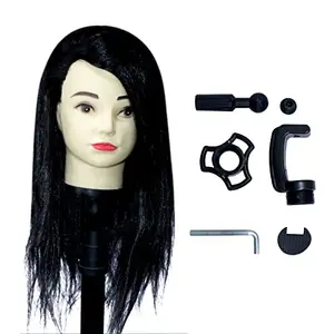 INAAYA Hair Dummy For Hair Styling Practice With Stand (Natural Black/Brown)