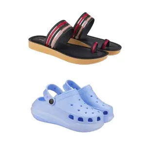 SPORTER Extra Soft Classic Casual wear with Flexibility Technology Heel Combo for Women's/Girl's(6144+1959)(7) Multicolor