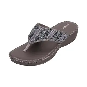 Mochi Women Gun Metal Ethnic and Comfortwear Chappal UK/8 EU/41 (44-99)