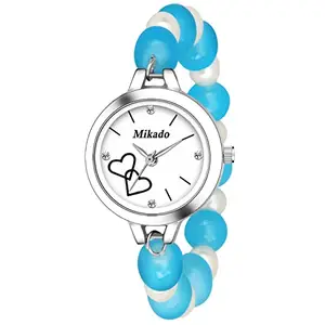 Mikado Fashionable Aqua Beads Wrist Watch