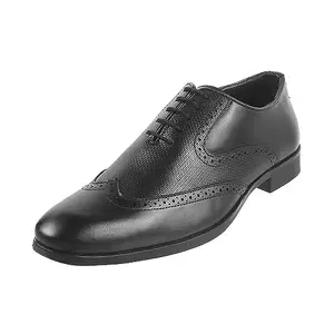 Metro Men Black Leather Brogue Shoes UK/10 EU/44 (19-219)
