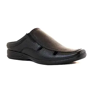 Khadim's Lazard Black Leather Mule Sandal for Men (2593166)
