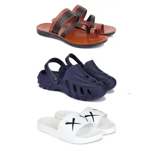 DRACKFOOT Men's Sandals | Lightweight Wear| Stylish & Easy to Wear For Men's GRT-SAN-(3-COMBO)-3151-3136-3029-9