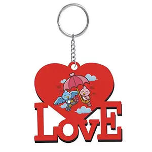 Family Shoping Valentine Gift for Girlfriend Love Birds Keychain Keyring