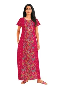 Stylish Long Top Nighty (1, 3XL) Pink