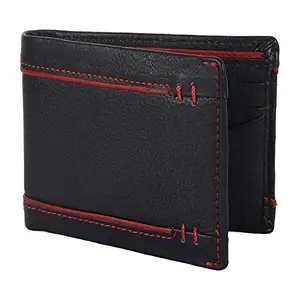 Flyer Men's Leather Wallet (Color-Black) Genuine Leather (WBL011)