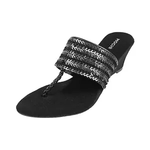 Mochi Womens Synthetic Black Slip Ons (Size (4 UK (37 EU))