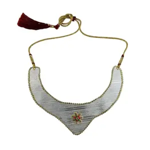 MAYA FASHION Multi Colour Kundun Stud Velvet Necklace Elegant Necklace for Girls & Women | Wedding | Festival All Occasions (Sku-nec6257)