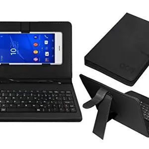ACM Keyboard Case Compatible with Sony Xperia Z3 Mobile Flip Cover Stand Direct Plug & Play Device for Study & Gaming Black