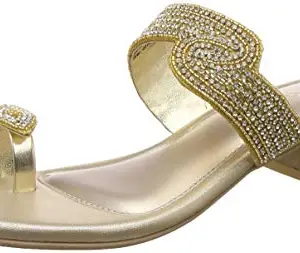 Bata Women's GLIMMER TOERING Fashion Slippers (6718917_GOLD_4 UK)