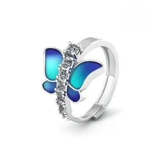 Miss Highness Pure 925 Sterling Silver Ring Rhodium Plated Minimal Jewelry Hallmark with Size Adjustable Birthday Wedding Anniversary Gift for Women and Girls CZ AAA+ Diamond jewellery(MH-R-74)