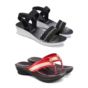 Stylish Heeled Sandals for Women/Comfortable & Lightweight, Daily Wear S_(Combo 2)-1931-1958-5