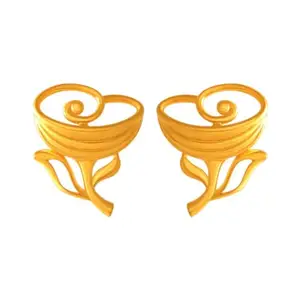 P.C. Chandra Jewellers P.C Chandra Jewellers BIS Hallmarked 22kt (916) Yellow Gold Rose Style Studs Earrings For Women & Girls - 1.97 Grams