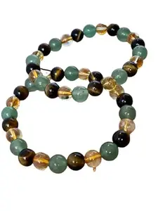 BLESSING CRYSTAL Natural Zodiac Libra 8mm Bracelet, Bracelets for Men women, Beaded stretch bracelet, Self Care, Healing bracelet Citrine, Green Aventurine and Golden Tiger's Eye