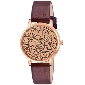 ON TIME OCTUS Analog Girl's and Women's Watch OP (Maroon Dial Maroon Colored Strap)