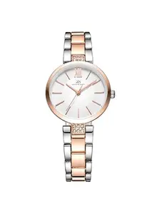 Kenneth Scott Women's PC21 Movement Watch, Analog Display and Stainless Steel Strap - K23533-KBKW, Twotone Rose Gold, White, Modern