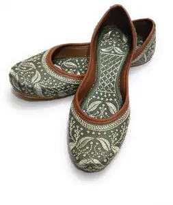 Traditional Embellished Jutti | Beautiful Handcrafted Punjabi Juttis with Colorful Bead & Sequin Detailing |Comfortable, Durable for Girls & Women Model-09